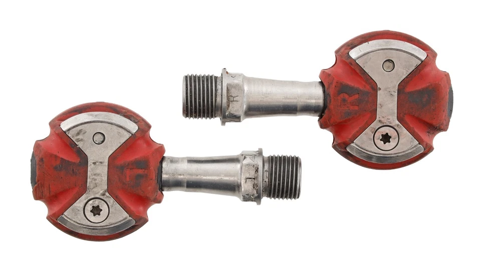 Pedales de bicicleta de carretera Speedplay Zero sin clip rojo 53 mm acero inoxidable 4 pernos Tri Race TT Foto 4 de 4