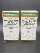 Nature's Bounty Advanced Magnesium Glycinate 360mg 90 Caps 2 Pack Exp 03/28