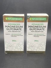 Nature's Bounty Advanced Magnesium Glycinate 360mg 90 Caps 2 Pack Exp 03/28