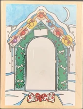 Stampa Rosa Christmas Holiday Dog House Large Rubber Stamp
