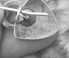 Vintage 925 Signed KLS Sterling Silver Modernist Drop Earrings Free Insured Ship — photo 3
