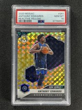 2020-21 Panini Mosaic Anthony Edwards #261 NBA Debut Reactive Yellow RC PSA 10
