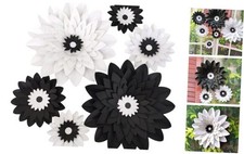 Paper Flower for Wall 11''-7'' Assorted DIY Floral Party Backdrop Black White