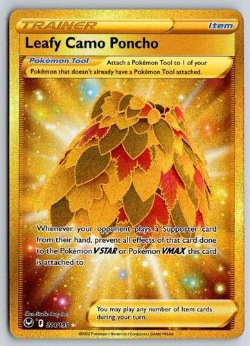 Leafy Camo Poncho 214/195 Secret Rare Silver Tempest Pokemon Holo Near Mint