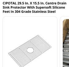 CIPOTAL 29.5 in. x 15.5 in. Centre Drain Sink Protector with Supersoft Silicone
