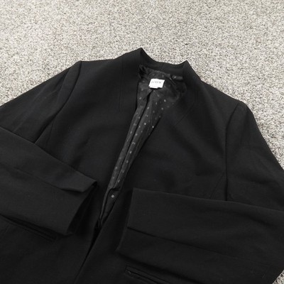 J Crew Blazer Womens 2 Black Open Front Going Out Suit Jacket Sport Coat Preppy