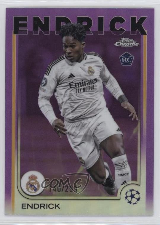 2024-25 Topps Chrome UEFA Club Competitions Violet Refractor /299 Endrick #100