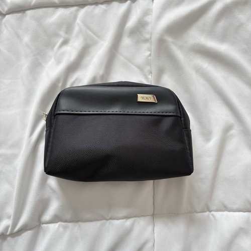 TUMI for Delta Black Soft Zippered Toiletry Travel Cosmetic Case Bag