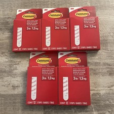 5 Packs of - 3M Command Medium Replacement Adhesive Strips (60 Strips Total) NEW 2.99 per strip
