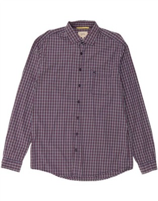 CAMEL ACTIVE Mens Regular Fit Shirt Large Navy Blue Check Cotton BU10