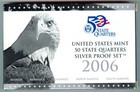 2006-S U.S. SILVER QUARTER PROOF SET - 5 COINS - ORIG. BOX & COA -BOX SHOWS WEAR — photo 3
