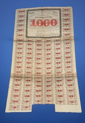 New York Cable Railway Company 1885 Giant Bond Certificate Signed W C ANDREWS
