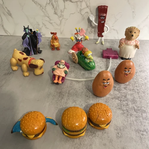 Lot Of 13 Vintage Toys Figures 80s 90s Mcdonalds Transformers Disney Nuggets