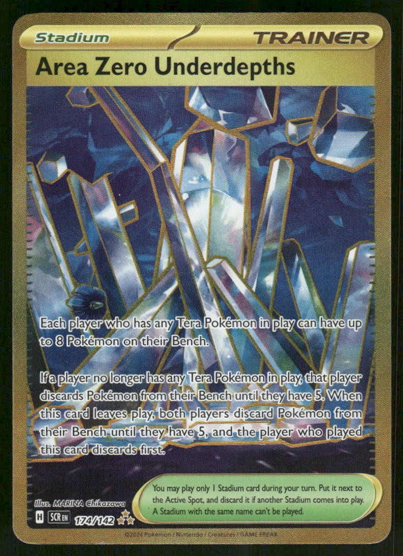 Area Zero Underdepths 174/142 Hyper Rare Holo NM Pokemon SV07: Stellar Crown