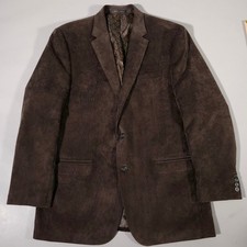 Lauren Ralph Lauren Blazer Mens 44L Brown Corduroy Sport Coat 2-Button Paisley
