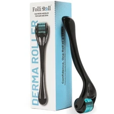 FOLLIROLL Derma Roller - 540 Microneedles for BEARD, HAIR & SKIN |... 