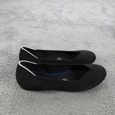 Rothy's The Flat Shoes Womens Size 7.5 Black Knit Ballet Flats Washable Casual