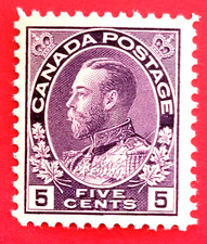 Canada Stamp 112 Wet Printing  King George V Admiral Issue  MNH F-VF CV$120