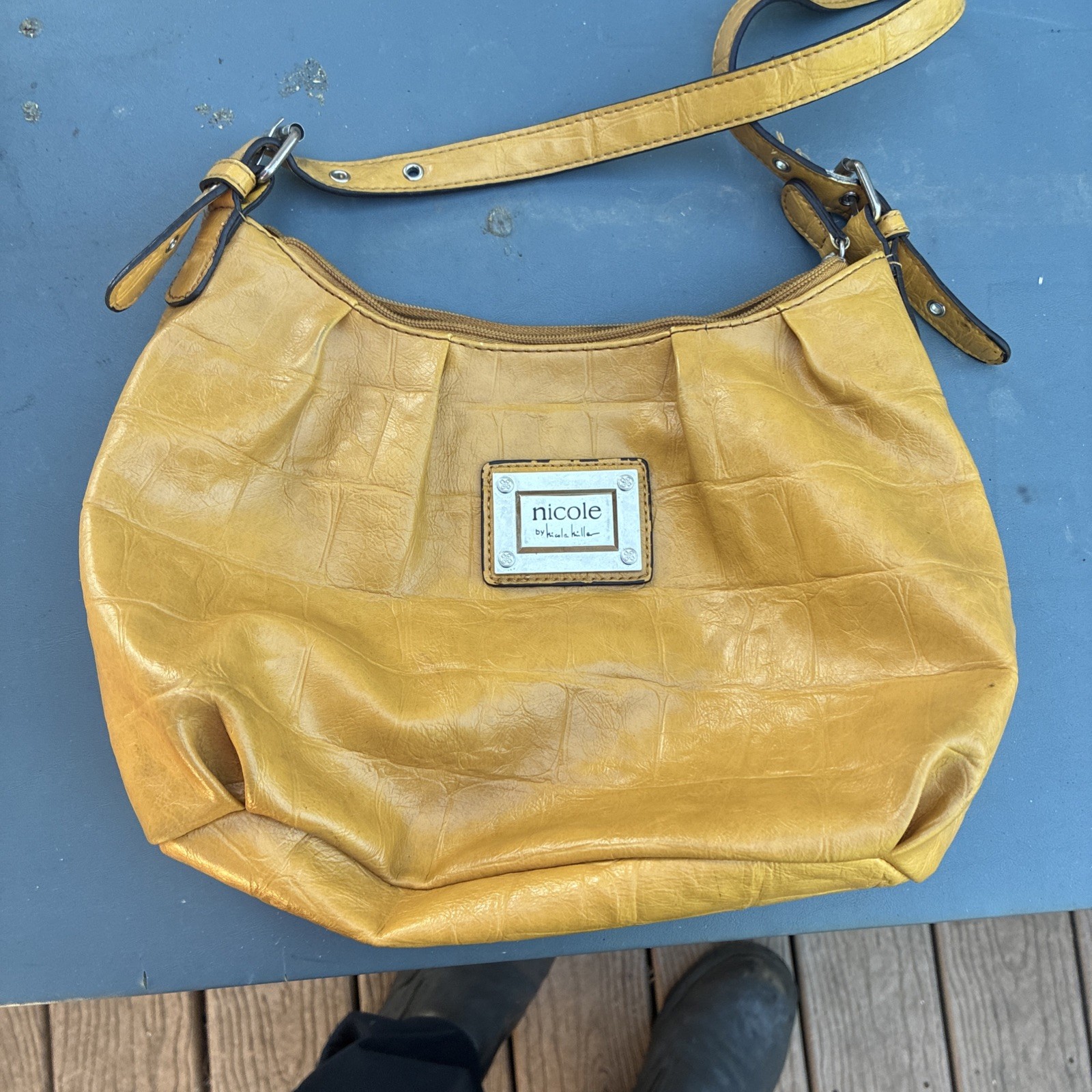 Nicole By Nicole Miller Faux Alligator Shoulder Bag purse