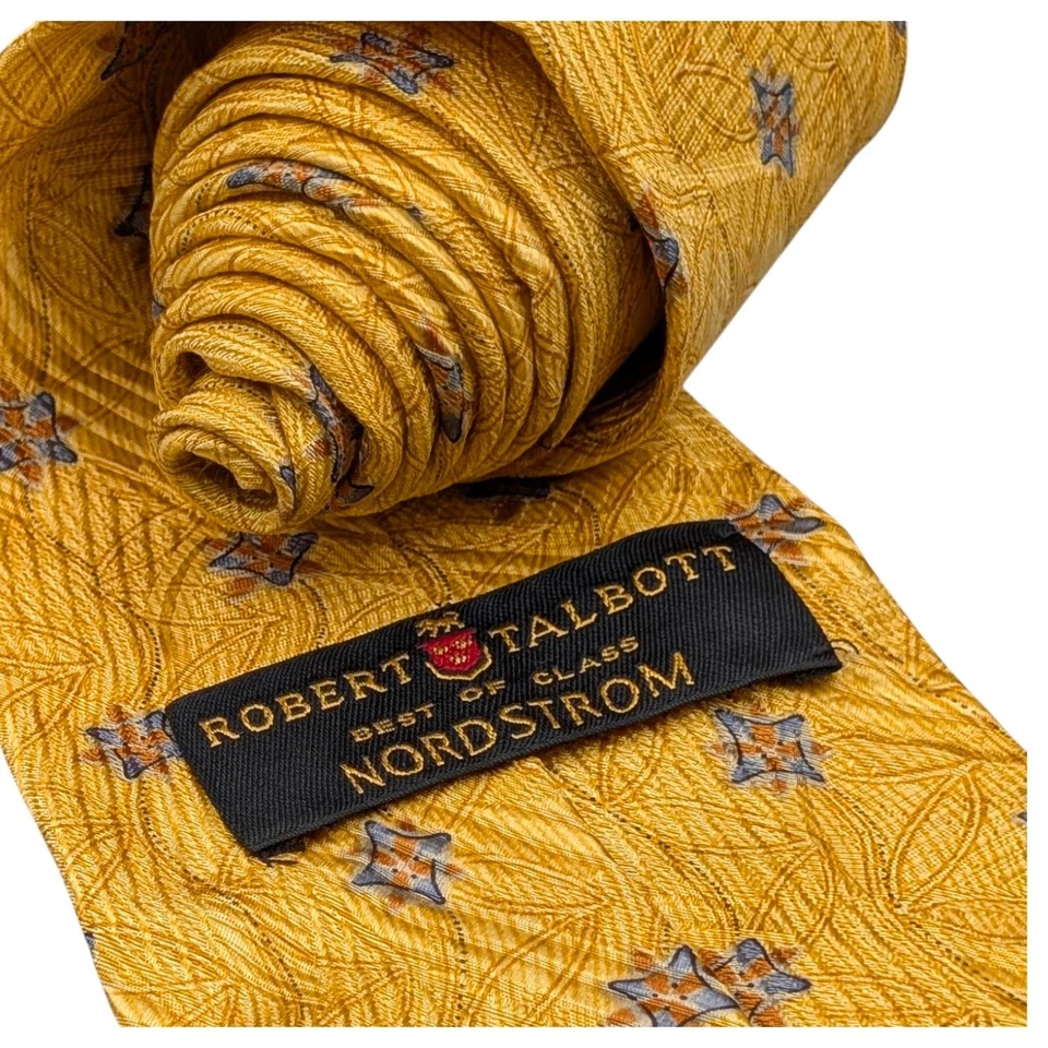 Gravata Robert Talbott Best of Class 56" medalhão floral de seda Nordstrom EUA vintage - Imagem 4 de 4