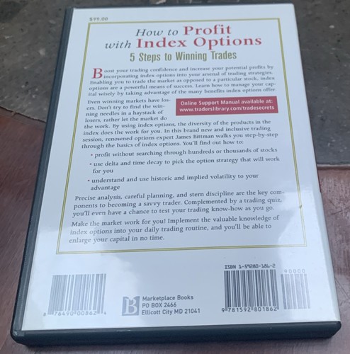 TRADE SECRETS SERIES:HOW TO PROFIT WITH INDEX OPTIONS by James Bittman DVD ! - Picture 2 of 2