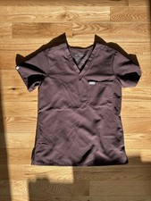 Figs Technical Catarina Women's Size XS Short Sleeve Scrub Top Espresso Shirt