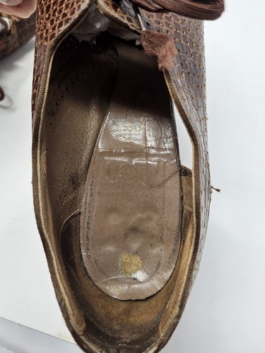 Vintage 1930s 40s Leather Pumps Heels Retro Lace Up Peal a Boo Sides Size 5.5 - Picture 12 of 13