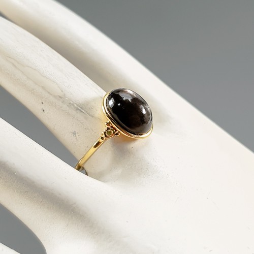 Unique Natural Cat's Eye Sunstone Ring 925 Sterling Silver Size 7.5 /R427190 - Picture 3 of 8