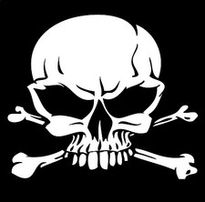 Skeleton Head Crossbones Skull Head Vinyl decal Die Cut Sticker 6"