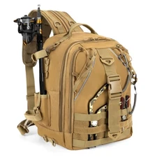 Fishing Tackle Backpack 30L with Rod Holders Waretproof Durable