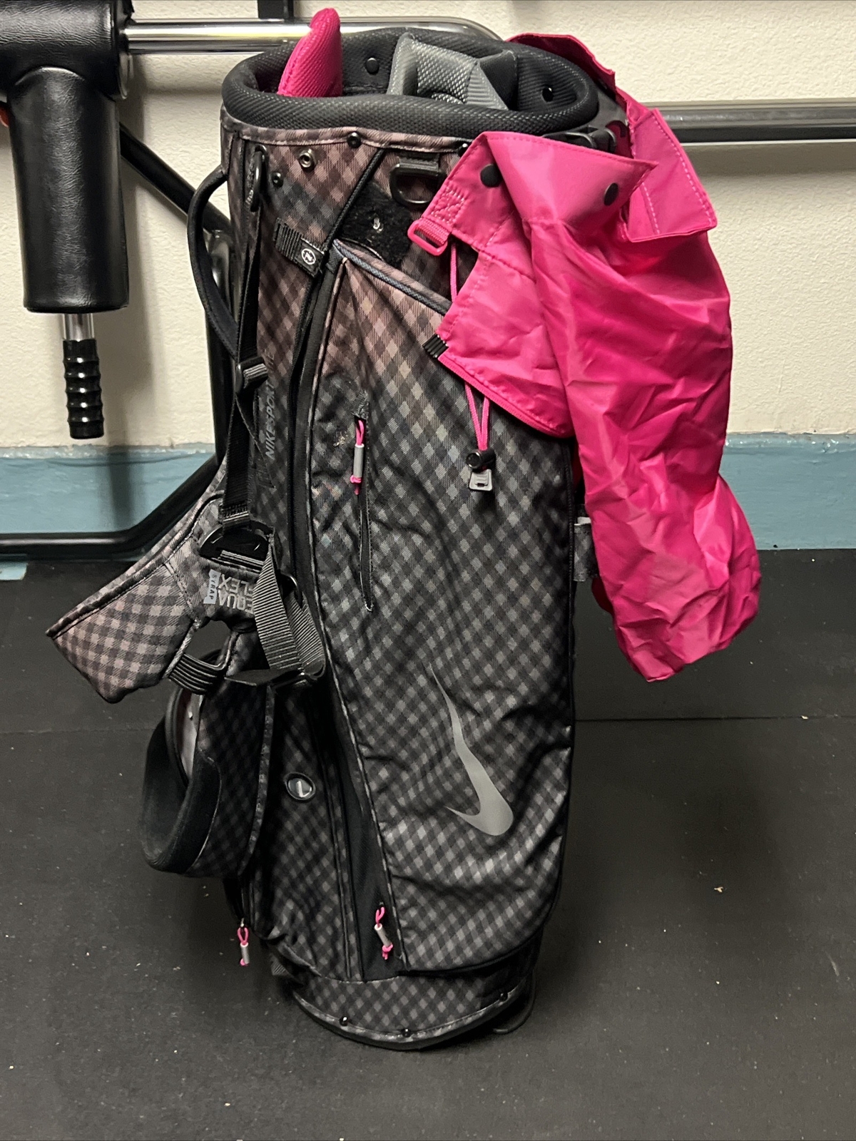 Nike Sport Lite Golf Stand Bag 5 Way Divider Pink Black Gray Pattern