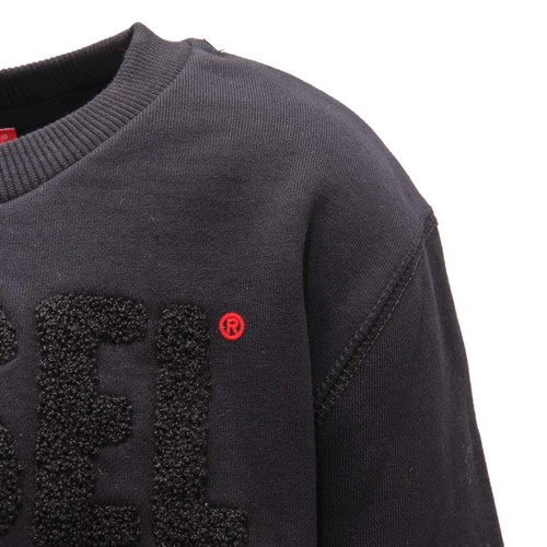 7485AO felpa bimbo DIESEL boy kid sweatshirt black - Picture 3 of 4