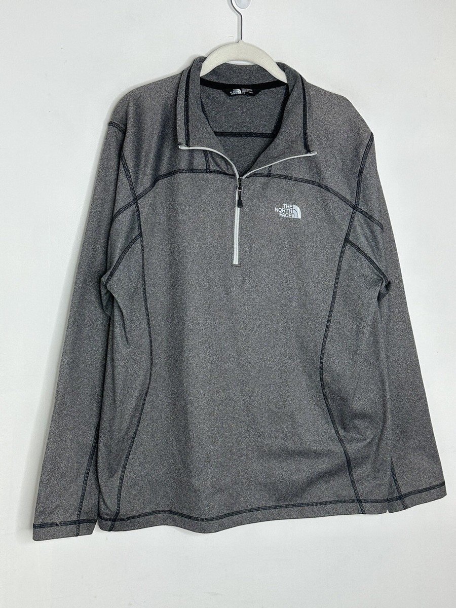North Face Men's Gray 3/4 Zip Fleece Logo Light Jacket Size L | eBay