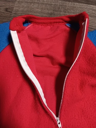 Vintage Boys Footies PJ's Red And Blue, Zipper Works.Size 7/8 Kids - Picture 3 of 4