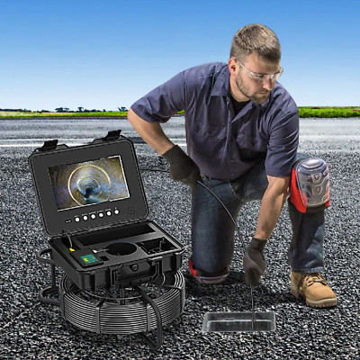 300FT Auto Self Leveling Pipe Inspection Sewer Camera 10.1 Inch + FREE Locator