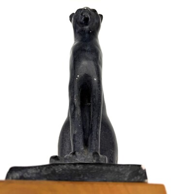 Egyptian Style Cat Sculpture on wood pedestal by Austin