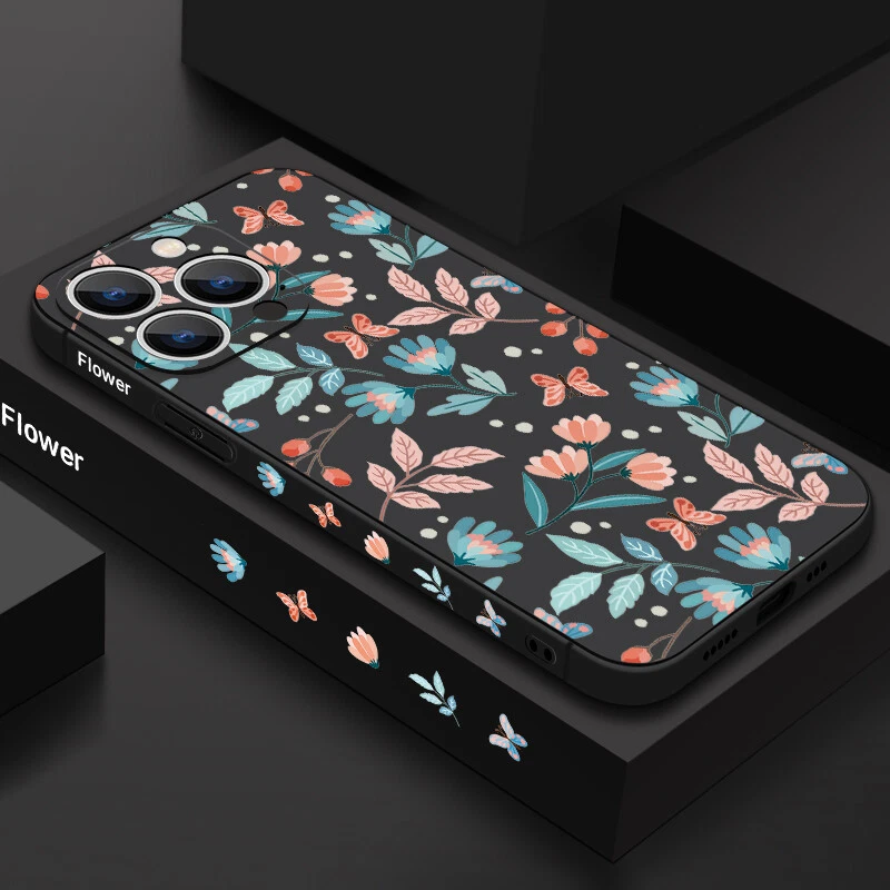 For iPhone 16 15 14 Pro Max 13 12 Mini 11 8 7 Flower ShockProof Phone Case Cover - Image 2 of 4