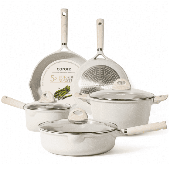 Carote 8-Piece Nonstick Cookware Set for Induction Stoves