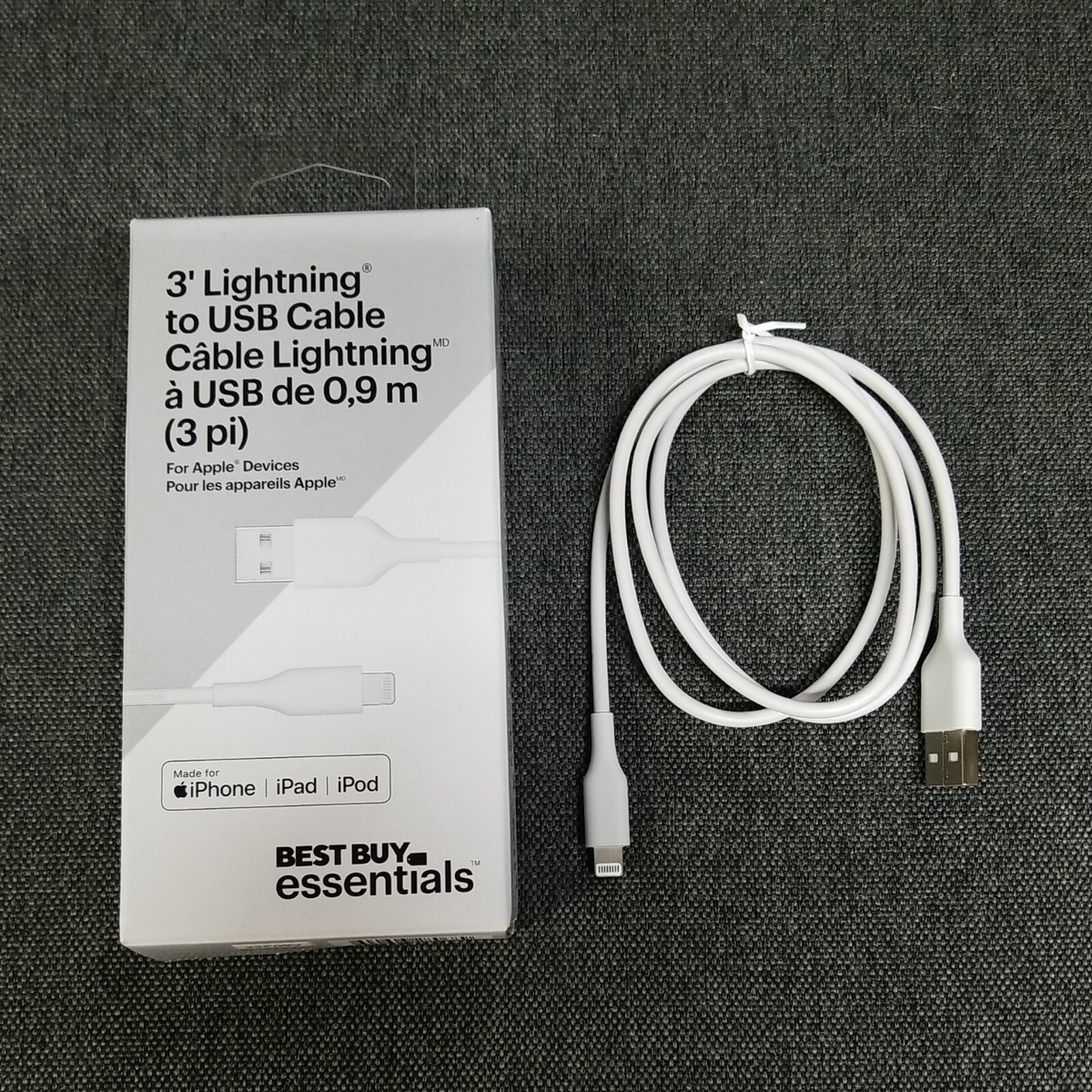 Best Buy Essentials 1m (3 Lightning to USB Cable MFi