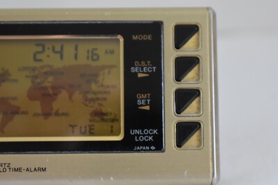 セイコーworld time voice alarm SEIKO World Time Voice Alarm Retro Desk Clock 20 Countries