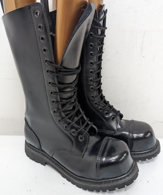 KNIGHTSBRIDGE LONDON 14 EYELET BOOTS, STEEL TOE CAP, UK8 US9 EU42