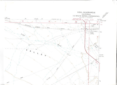 VIDAL, Calif quad USGS 7.5 min. TOPO MAP  San Bernardino-Riverside Co. (Vintage)
