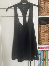 Nike Women's Sheer Black Dri Fit Top -Size Medium  Racer Back