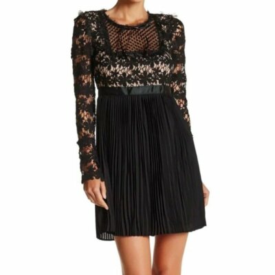 romeo and juliet black lace dress Romeo & Juliet Couture Lace Cocktail Dress