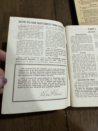 Vtg AutoBridge Play Yourself Bridge Game 1957 Deluxe Pocket Model w/Manual - Picture 9 of 14