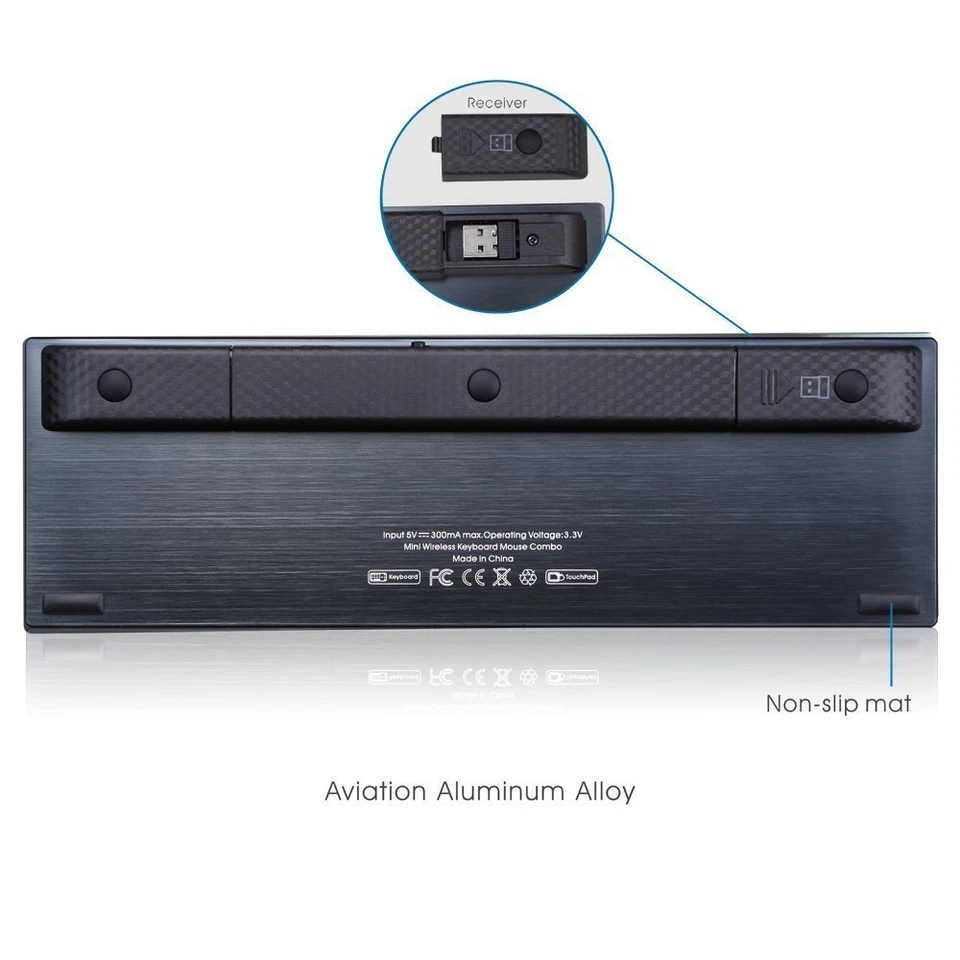 Rii K12+ Mini Funk Kabellos Tastatur mit MultiTouchpad Wireless Keyboard Deutsch - Bild 4 von 4