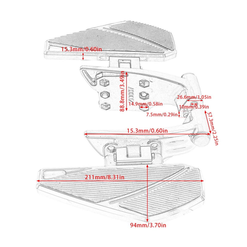 Rear Footboards Floorboards For Indian Vintage Challenger Springfield Roadmaster - Bild 2 von 4
