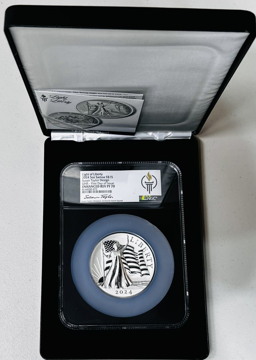 2024 $15 SAMOA 5OZ Light Of Liberty UHR FDI NGC Enhanced REV PF70