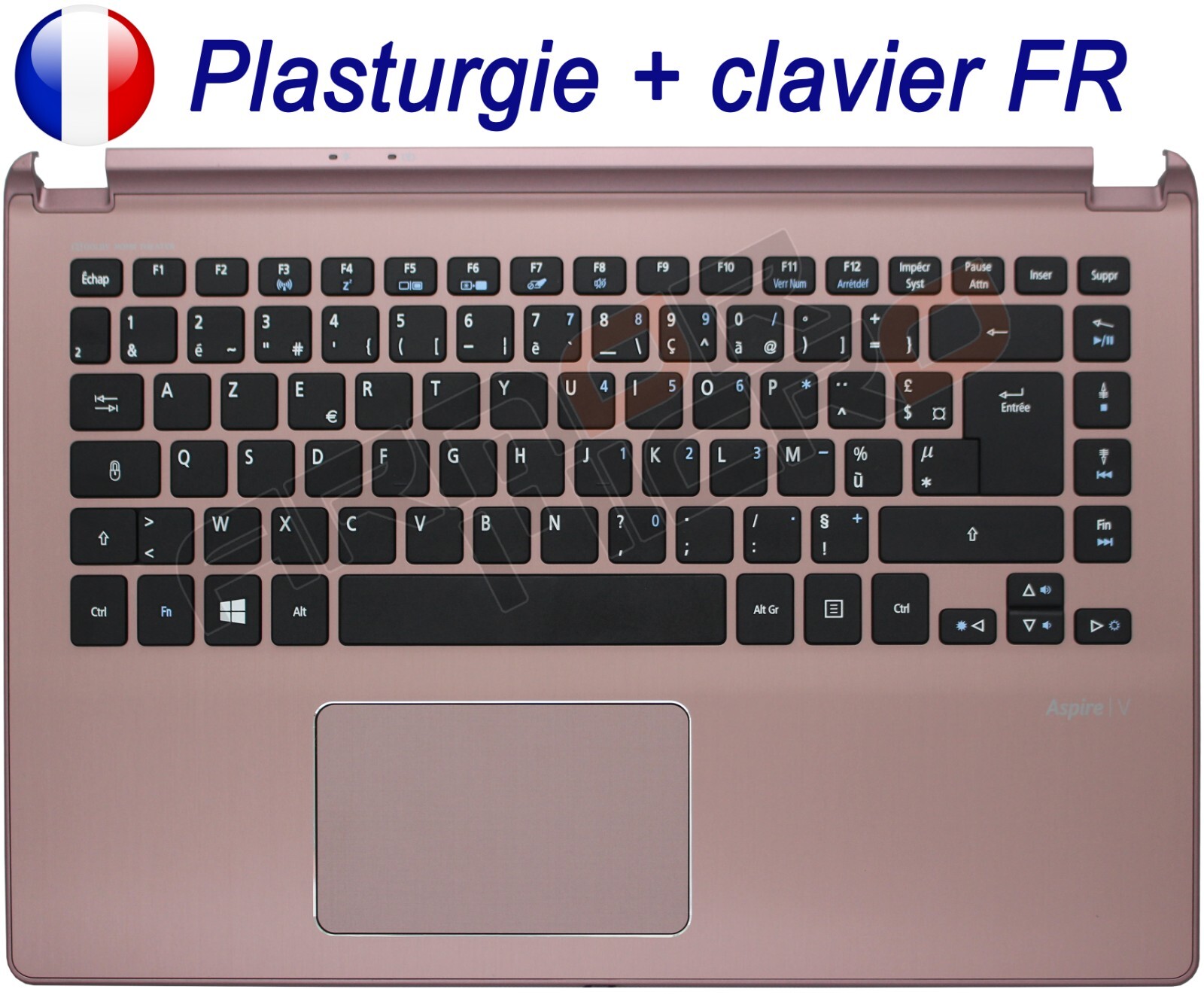 Clavier Français AZERTY haut de gamme et plasturgie rose or pour ACER Aspire V7-482