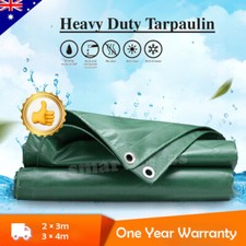 Heavy Duty Tarpaulin Tarp Waterproof Canvas Camping Sheet Cover Tent Sunproof